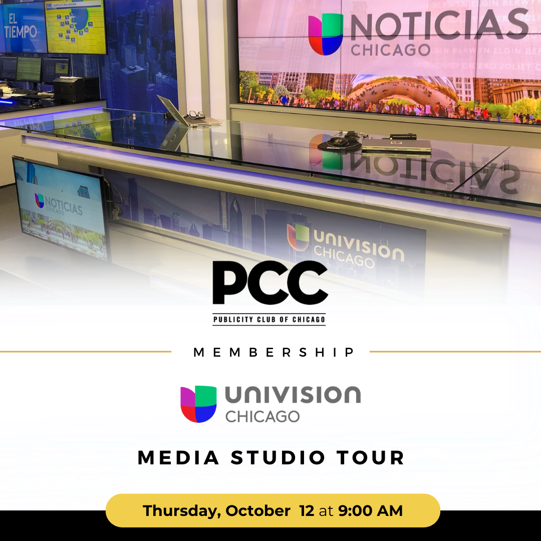 PCC Newsletter 9.15.23: Univision Chicago Media Studio Tour on 10.12.23